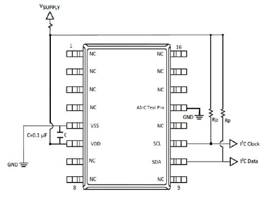 Application Circuit Diagram - TE Connectivity / SMI SM923x Series Ultra-Low Gauge Pressure Sensors